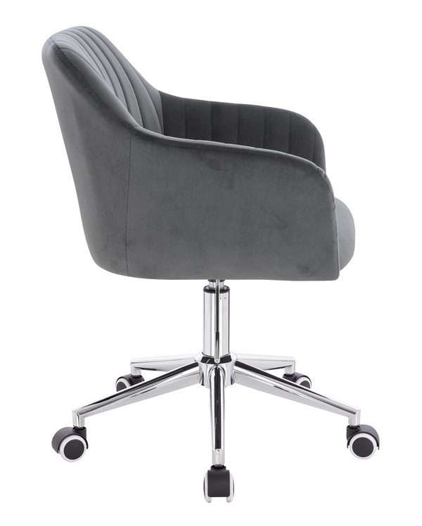 FOTEL HR190K GRAFITOWY WELUR CHROMOWANA PODSTAWA