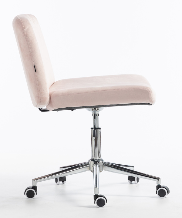 HOKER HR150K PUDROWY RÓŻ WELUR CHROMOWANA PODSTAWA