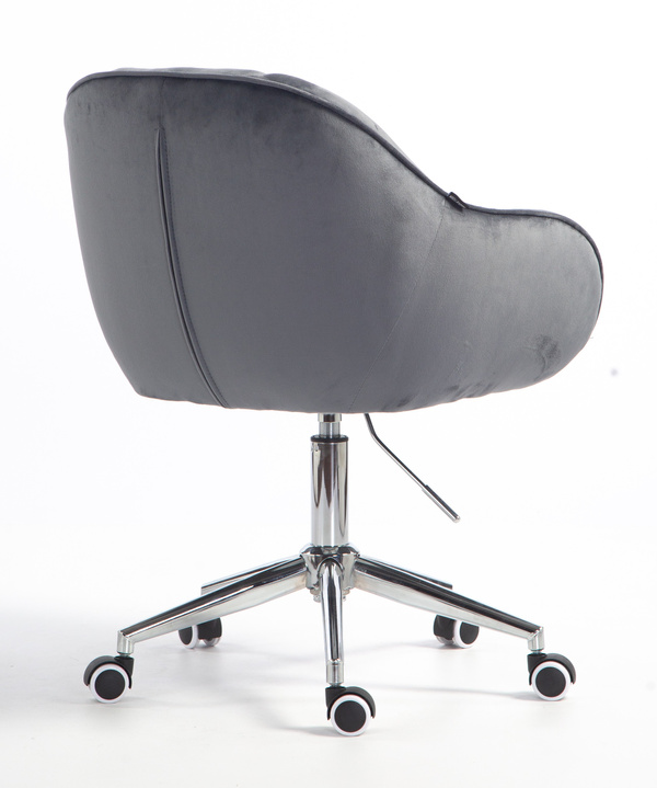 HOKER HR2055K GRAFITOWY WELUR CHROMOWANA PODSTAWA