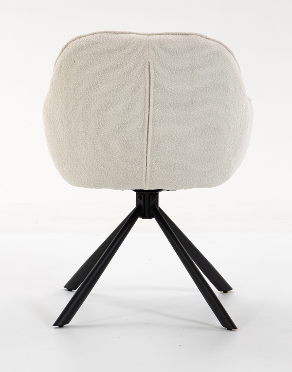 FOTEL HR2055 KREMOWY BARANEK CZARNY PAJĄK