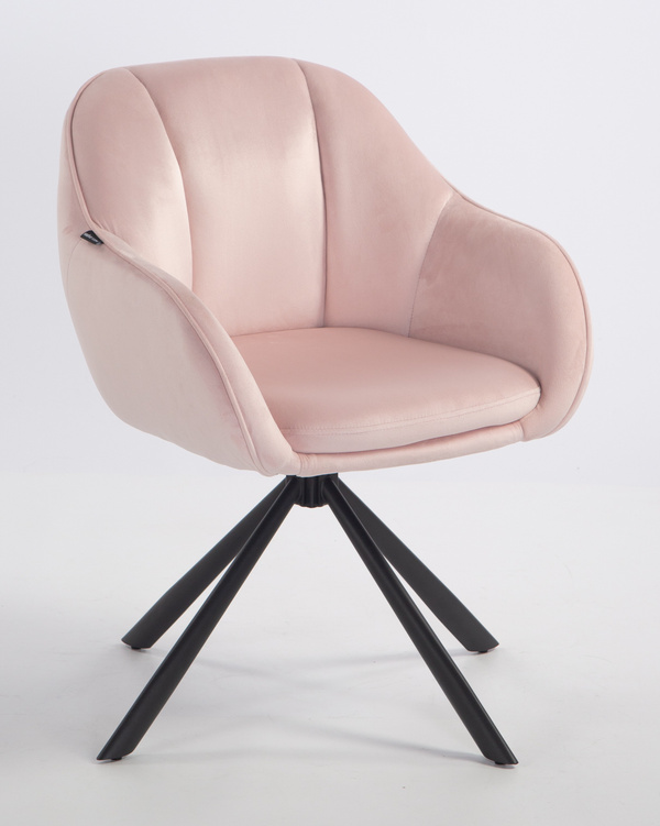 HOKER HR2055 PUDROWY RÓŻ WELUR CZARNY PAJĄK