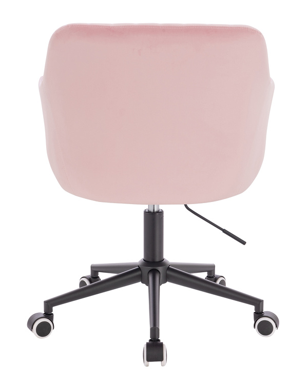 FOTEL HR190K PUDROWY RÓŻ WELUR CZARNA PODSTAWA