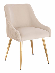 HR920 KRZESŁO ZŁOTE NOGI KREMOWY WELUR