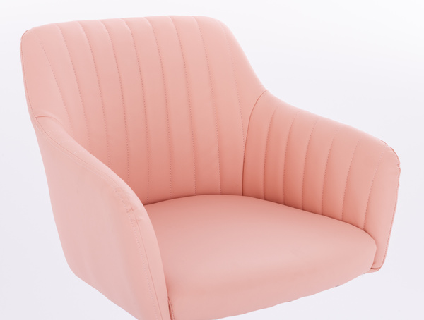 FOTEL HR190N RÓŻOWY ZŁOTA PODSTAWA