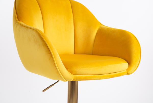 HOKER HR2055KW ŻÓŁTY WELUR ZŁOTA PODSTAWA