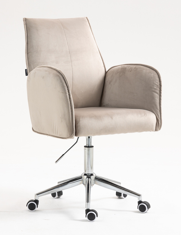 FOTEL HR280K LATTE WELUR CHROMOWANA PODSTAWA