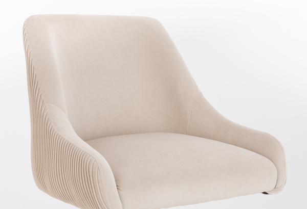 FOTEL HR920N KREMOWY WELUR CZARNA PODSTAWA