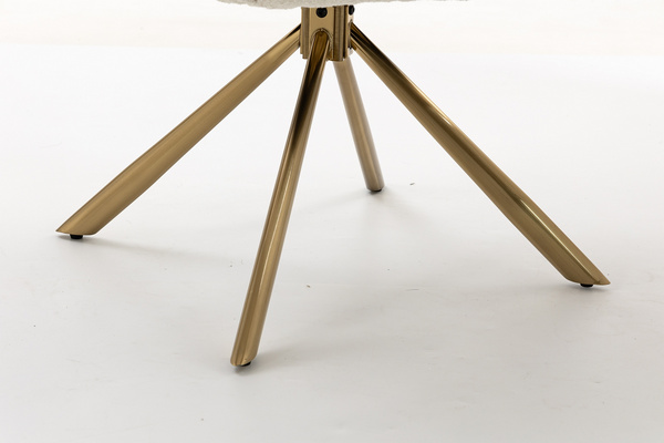 FOTEL HR2055 KREMOWY BARANEK ZŁOTY PAJĄK