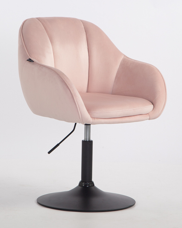 HOKER HR2055N PUDROWY RÓŻ WELUR CZARNA PODSTAWA