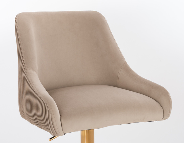 FOTEL HR920W LATTE WELUR ZŁOTA PODSTAWA