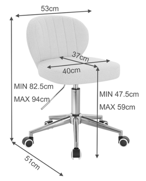 HOKER HR193W PUDROWY RÓŻ BARANEK CHROMOWANA PODSTAWA