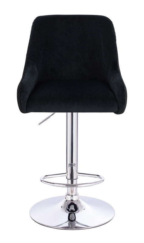 FOTEL HR920W CZARNY WELUR CHROMOWANA PODSTAWA