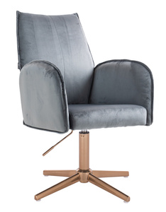 FOTEL HR280CROSS GRAFITOWY WELUR ZŁOTA PODSTAWA