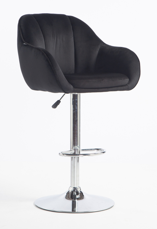 HOKER HR2055W CZARNY WELUR CHROMOWANA PODSTAWA