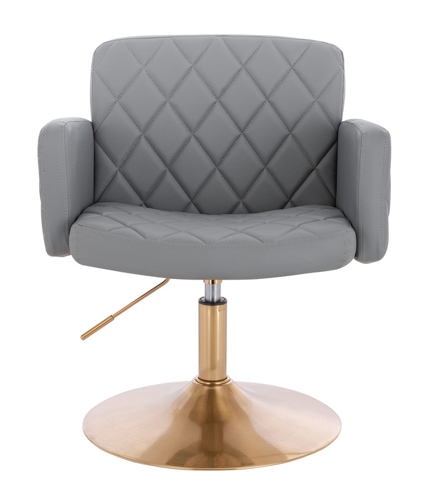 FOTEL HR802N SZARY ZŁOTA PODSTAWA