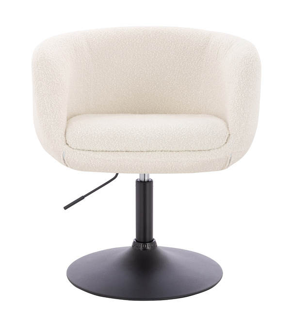 FOTEL HR333N KREMOWY BARANEK CZARNA PODSTAWA