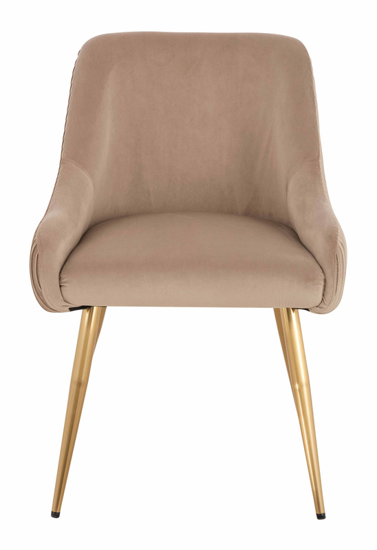 HR920 KRZESŁO ZŁOTE NOGI LATTE WELUR