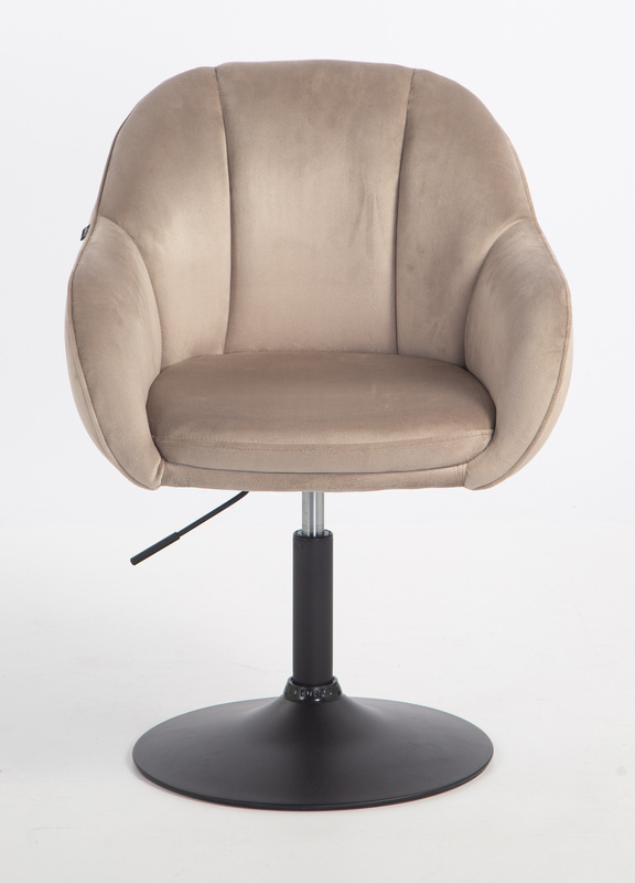 FOTEL HR2055N LATTE WELUR CZARNA PODSTAWA