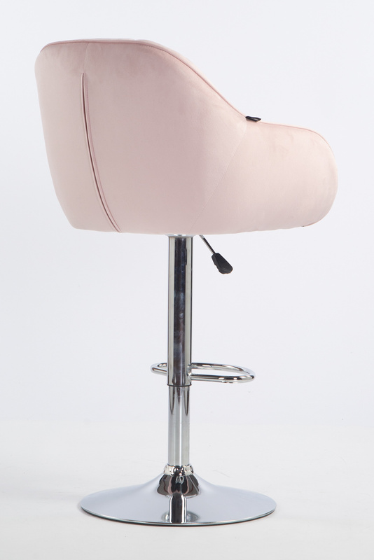 HOKER HR2055W PUDROWY RÓŻ WELUR CHROMOWANA PODSTAWA