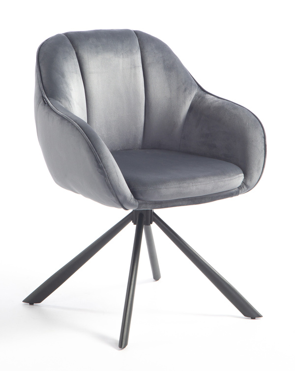 HOKER HR2055 GRAFITOWY WELUR CZARNY PAJĄK