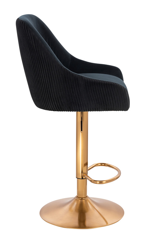 FOTEL HR920W CZARNY WELUR ZŁOTA PODSTAWA