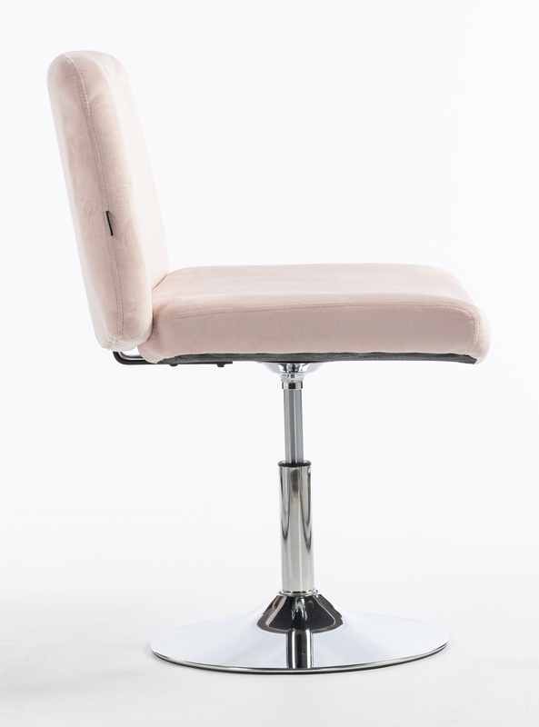 HOKER HR150N PUDROWY RÓŻ WELUR CHROMOWANA PODSTAWA