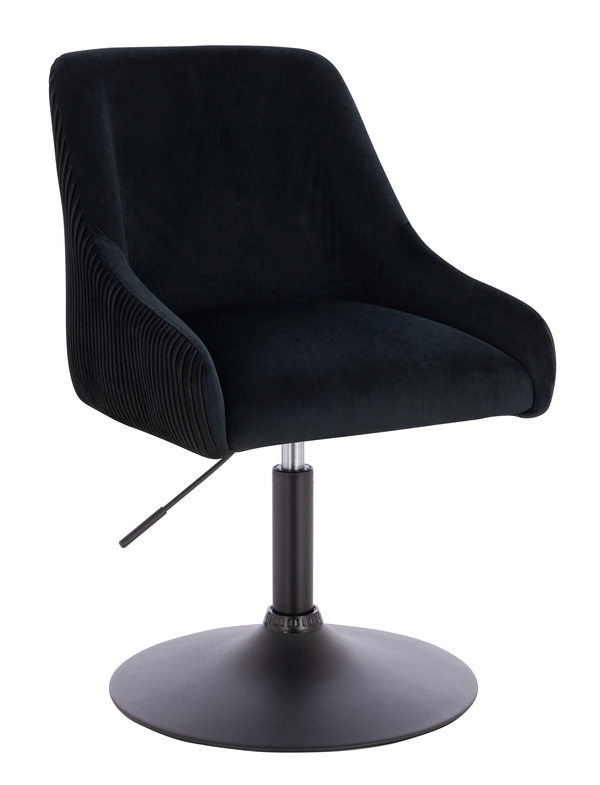 FOTEL HR920N CZARNY WELUR CZARNA PODSTAWA