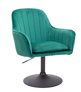 FOTEL HR2022N BUTELKOWA ZIELEŃ WELUR CZARNA PODSTAWA