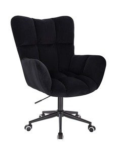 FOTEL HR650K CZARNY WELUR CZARNA PODSTAWA