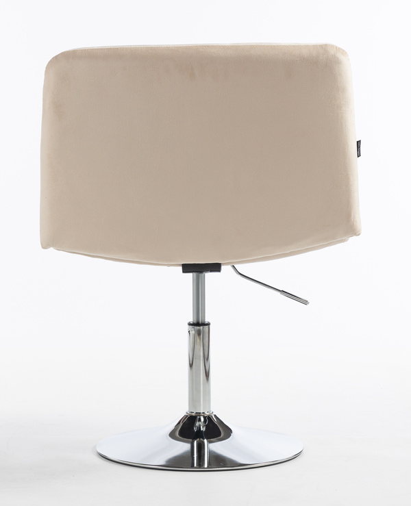 HOKER HR150N KREMOWY WELUR CHROMOWANA PODSTAWA