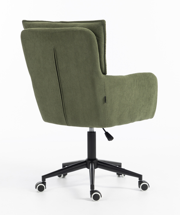 HOKER HR250K ZIELONY SZAŁWIA PREMIUM CORD SZTRUKS CZARNA PODSTAWA