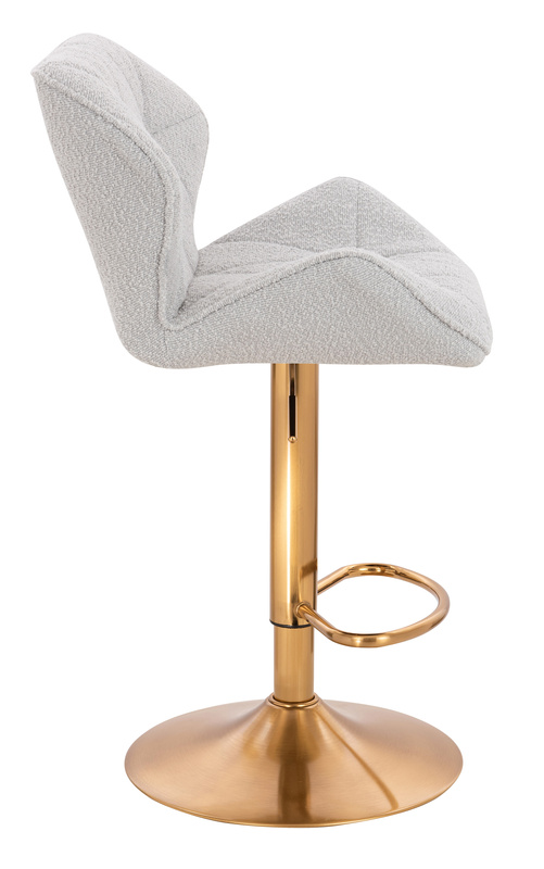 FOTEL HR111W SZARY BARANEK ZŁOTA PODSTAWA