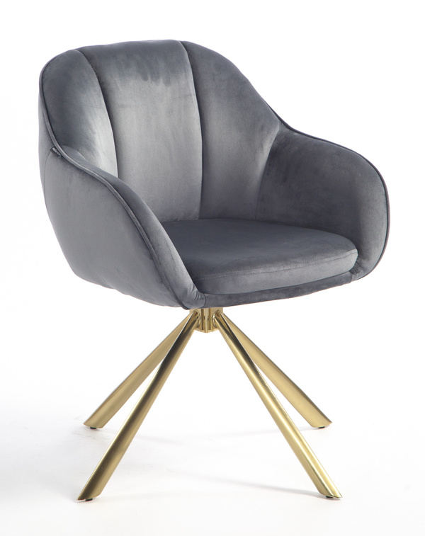 HOKER HR2055 GRAFITOWY WELUR ZŁOTY PAJĄK