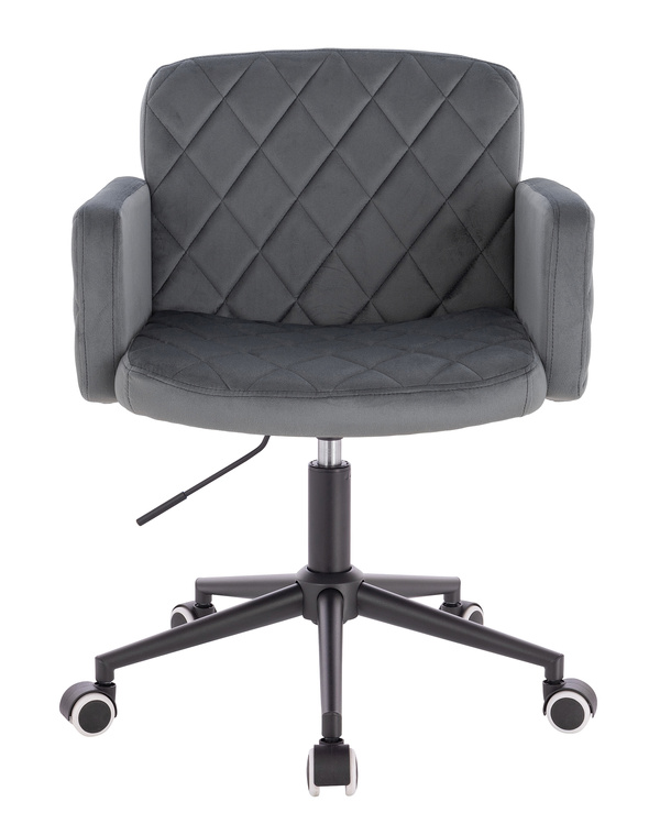 FOTEL HR802K GRAFITOWY WELUR CZARNA PODSTAWA