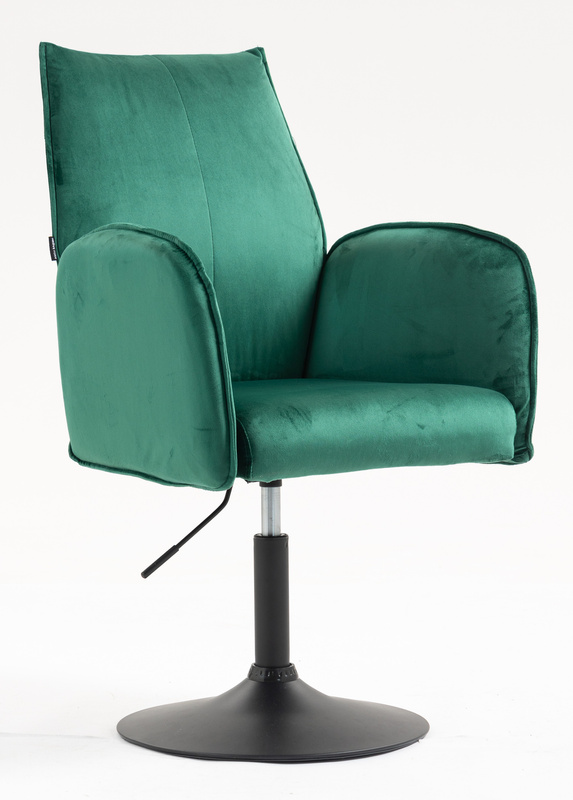 FOTEL HR280N BUTELKOWA ZIELEŃ WELUR CZARNA PODSTAWA