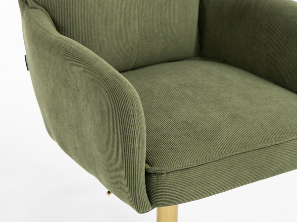 HOKER HR250N ZIELONY SZAŁWIA PREMIUM CORD SZTRUKS ZŁOTA PODSTAWA