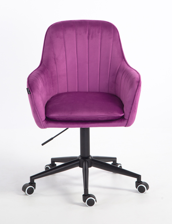 FOTEL HR2022K FUKSJA WELUR CZARNA PODSTAWA