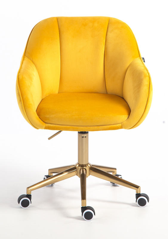 HOKER HR2055K ŻÓŁTY WELUR ZŁOTA PODSTAWA