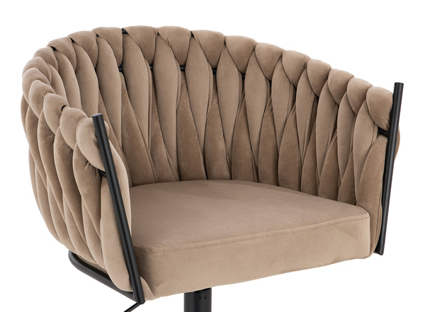FOTEL HR750K LATTE WELUR CZARNA PODSTAWA