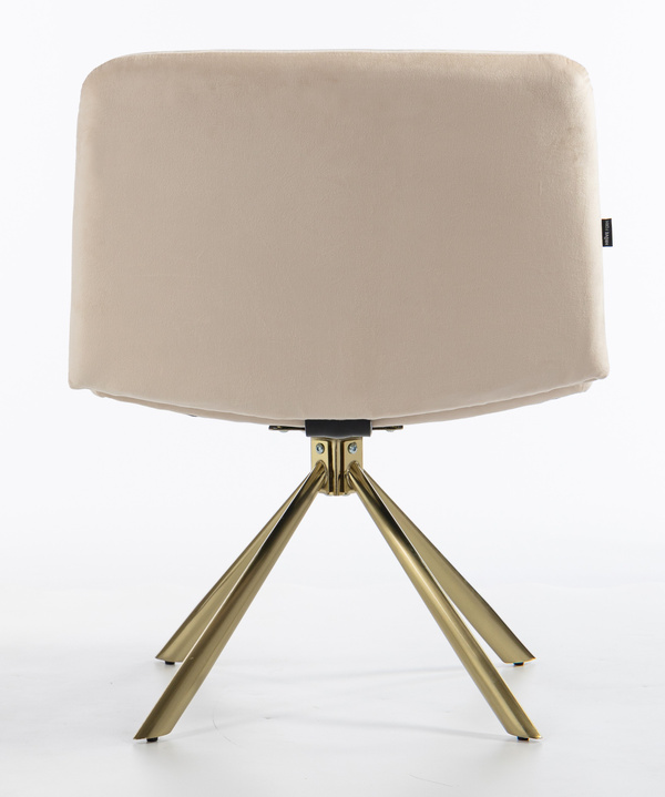 HOKER HR150 PAJĄK KREMOWY WELUR  ZŁOTA PODSTAWA