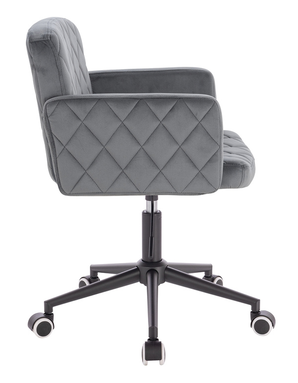 FOTEL HR802K GRAFITOWY WELUR CZARNA PODSTAWA