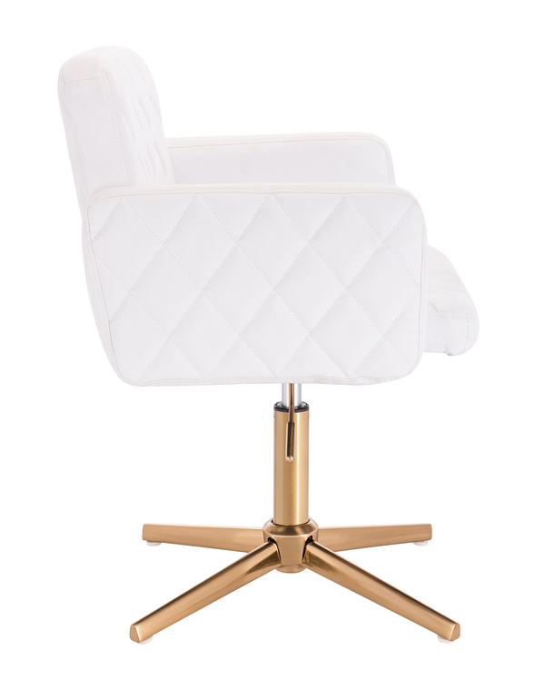 FOTEL HC802CROSS BIAŁY ZŁOTA PODSTAWA