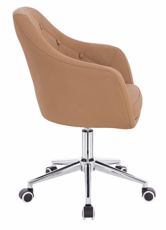 HOKER HR831K KARMELOWY EKOSKÓRA PREMIUM SOFT CHROMOWANA PODSTAWA