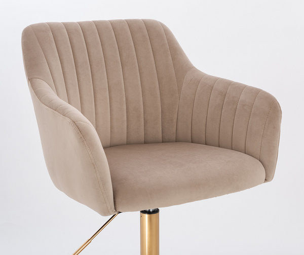 FOTEL HR190K LATTE WELUR ZŁOTA PODSTAWA