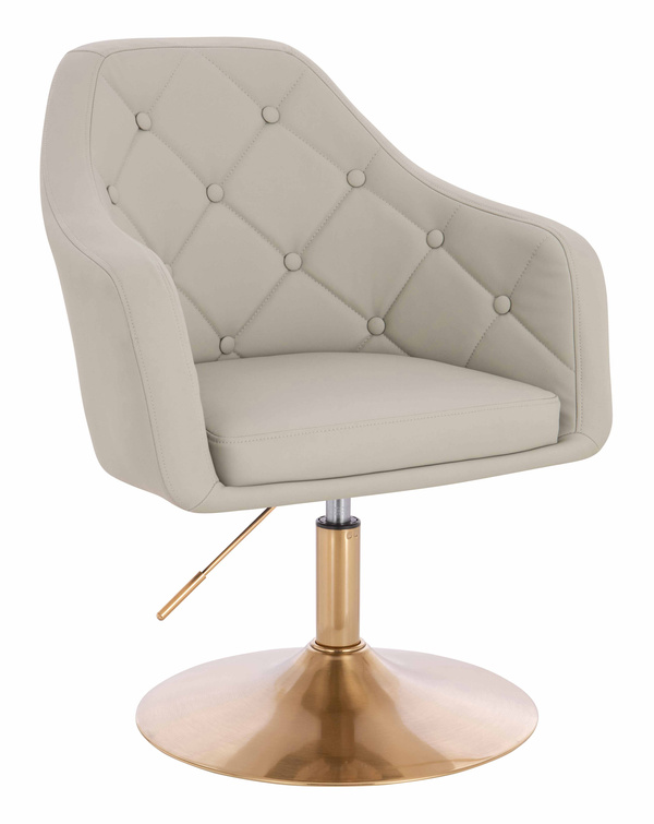 HOKER HR831N ECRU EKOSKÓRA PREMIUM SOFT ZŁOTA PODSTAWA