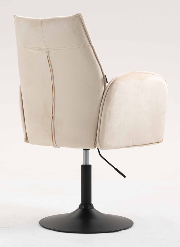 FOTEL HR280N KREMOWY WELUR CZARNA PODSTAWA
