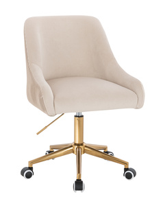 FOTEL HR920K KREMOWY WELUR ZŁOTA PODSTAWA