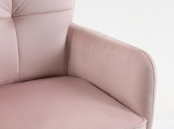 HOKER HR250CROSS PUDROWY RÓŻ WELUR  CHROMOWANA PODSTAWA