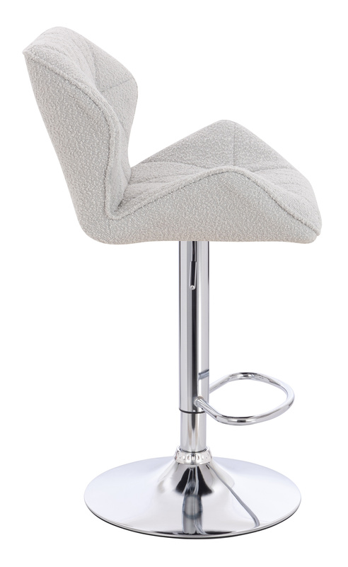 FOTEL HR111W SZARE BARANEK CHROMOWANA PODSTAWA