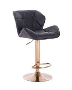 FOTEL HR111W CZARNY EKOSKÓRA ZŁOTA PODSTAWA